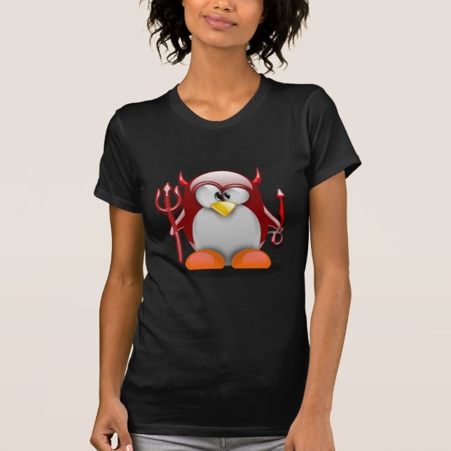 Devil Tux (Linux Tux) T-Shirt (Front)