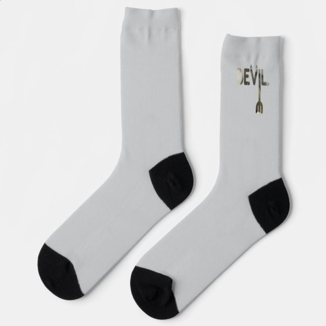 DEVIL Unisex Socks Trend Abstract Black White (Creator Uploaded)