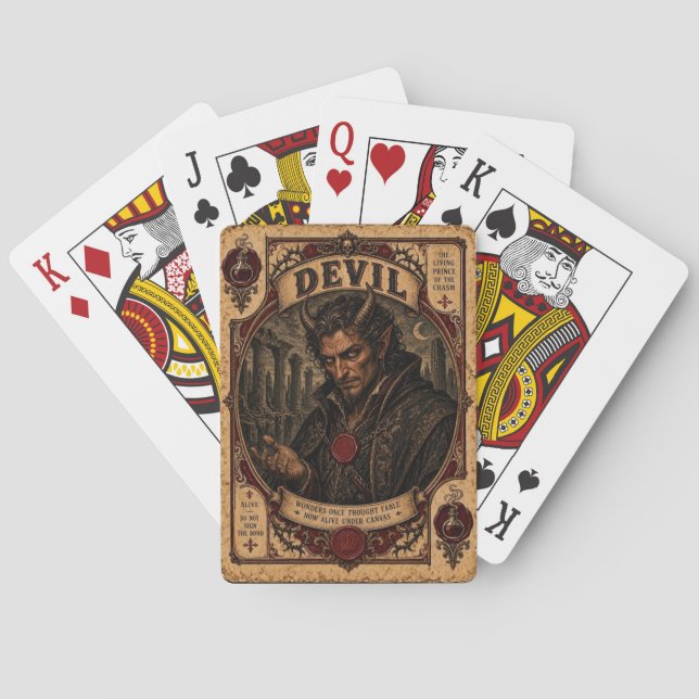 Devil, Vintage Circus Monsters Playing Cards (Back)