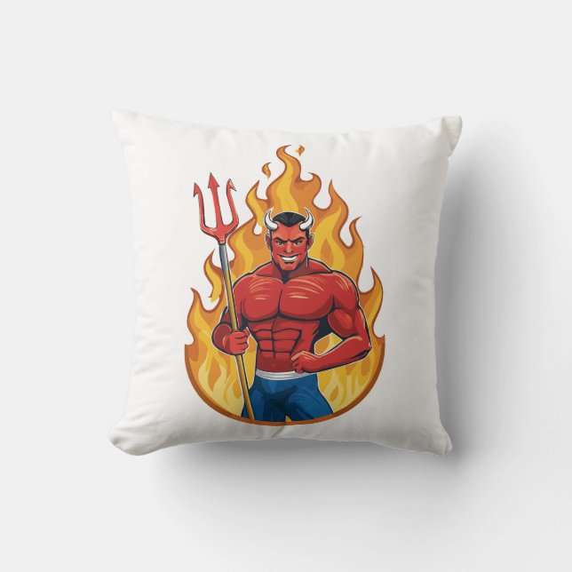 Devil with trident cushion (Front)