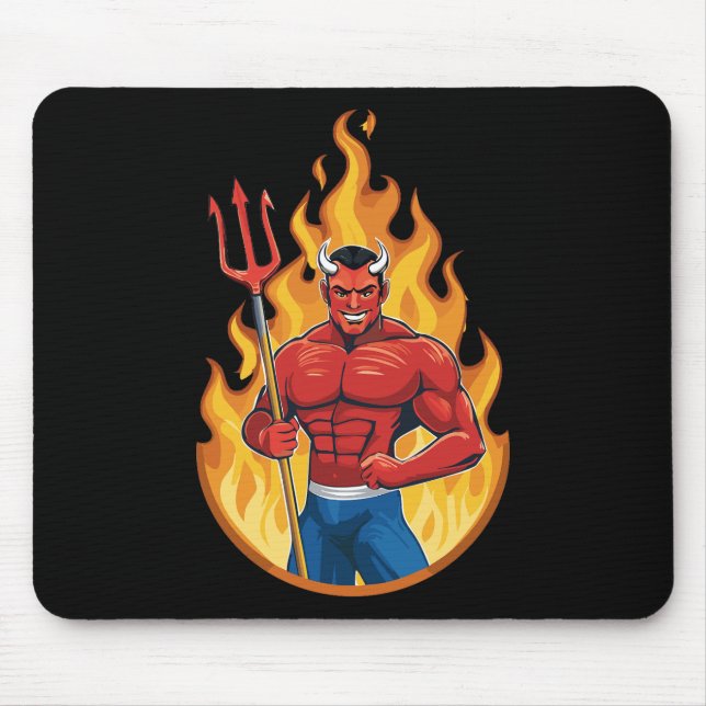 Devil with trident mouse mat (Front)