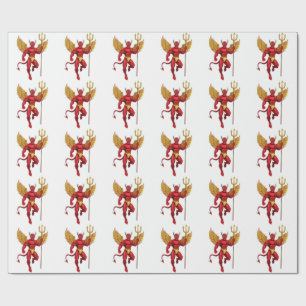 Devil with trident wrapping paper