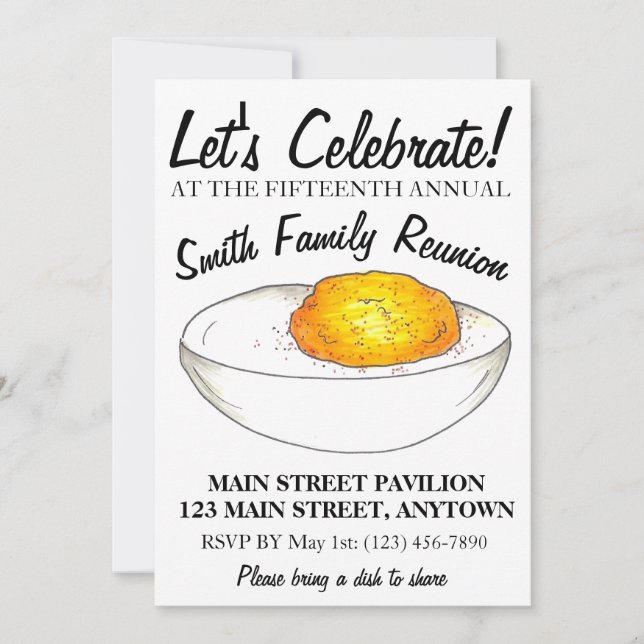 Deviled Egg Annual BBQ Picnic Family Reunion Party Invitation (Front)