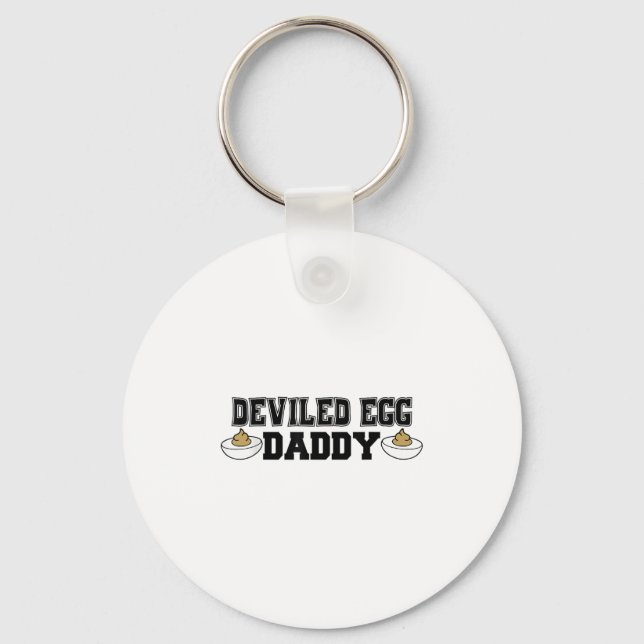 Deviled Egg Daddy - Funny Thanksgiving Deviled Egg Key Ring (Front)