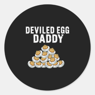 Deviled Egg Daddy Retro Vibes Thanksgiving Fathers Classic Round Sticker