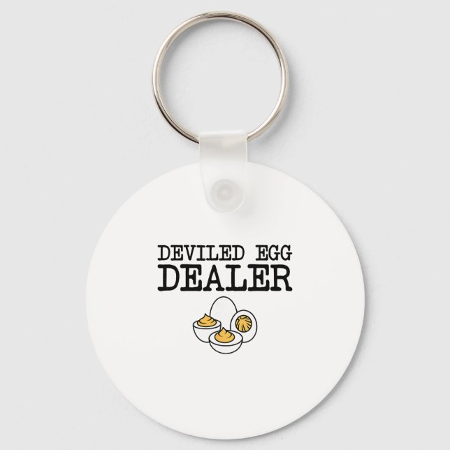 Deviled Egg Dealer Funny Cooking Potluck Thanksgiv Key Ring (Front)