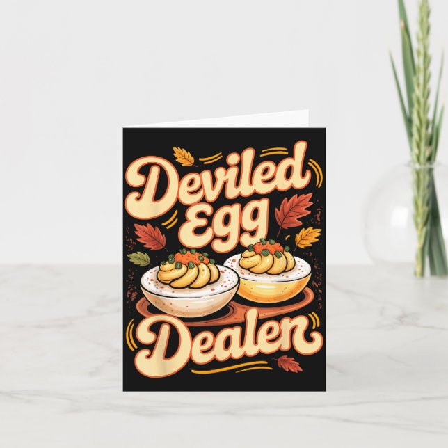 Deviled Egg Er Funny Retro Thanksgiving Food Quote Card (Front)