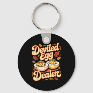 Deviled Egg Er Funny Retro Thanksgiving Food Quote Key Ring