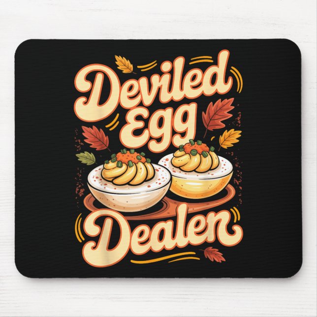 Deviled Egg Er Funny Retro Thanksgiving Food Quote Mouse Mat (Front)