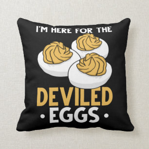 Deviled Egg Food Lover Funny Egg Humour Cushion