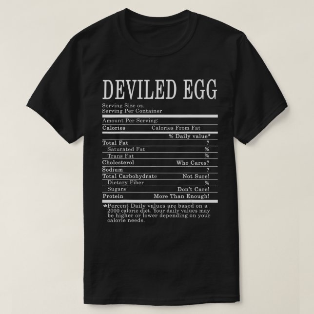 Deviled Egg Funny Nutrition Facts Thanksgiving Chr T-Shirt (Design Front)