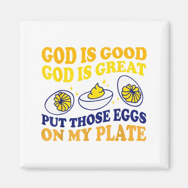 Deviled Egg Lover Funny Foodie Humor Apparel Uni-a Magnet (Front)