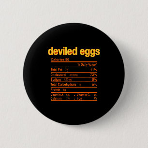 Deviled Egg Nutrition Facts Funny Thanksgiving Chr 6 Cm Round Badge