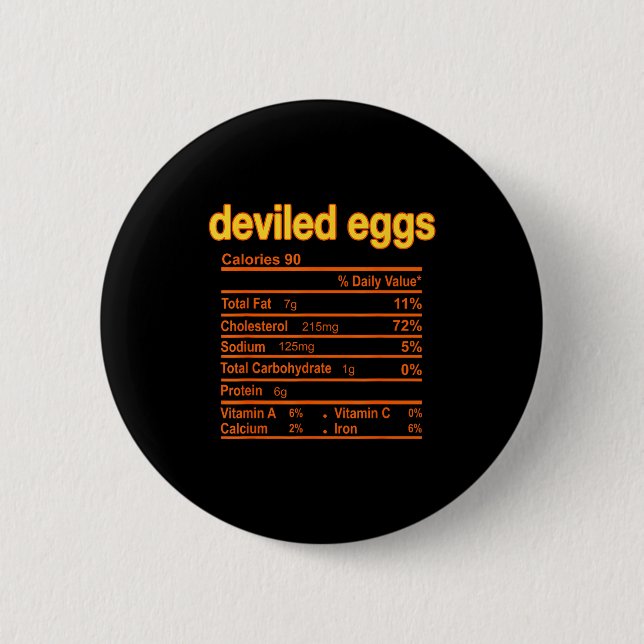 Deviled Egg Nutrition Facts Funny Thanksgiving Chr 6 Cm Round Badge (Front)