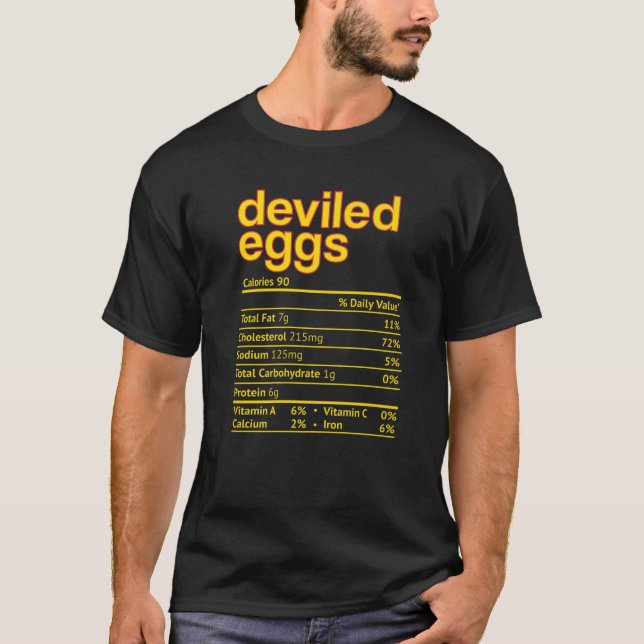 Deviled Egg Nutrition Facts Funny Thanksgiving Chr T-Shirt (Front)