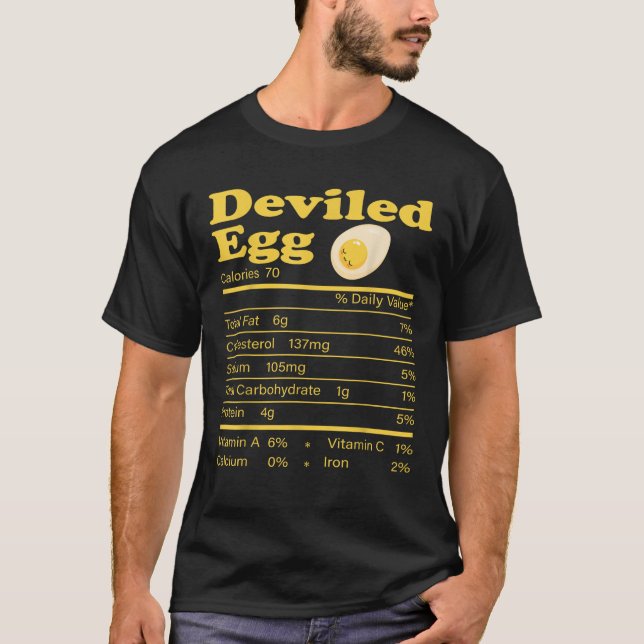 Deviled Egg Nutrition Facts Funny Thanksgiving Foo T-Shirt (Front)