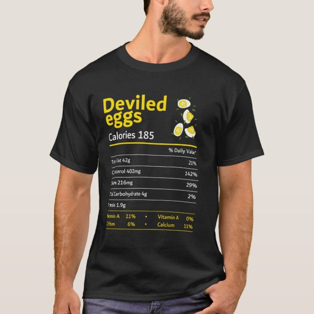 Deviled Egg Nutrition Facts Thanksgiving Costume C T-Shirt (Front)