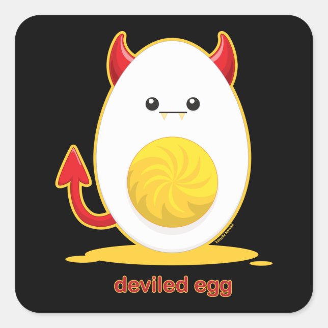 Deviled Egg Square Sticker (Front)