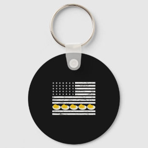 Deviled Eggs American Flag Patriotic Thanksgiving Key Ring