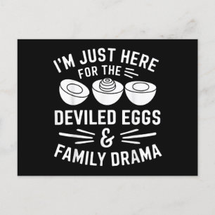 Deviled Eggs Family Drama Funny Foodie Gift Thanks Holiday Postcard