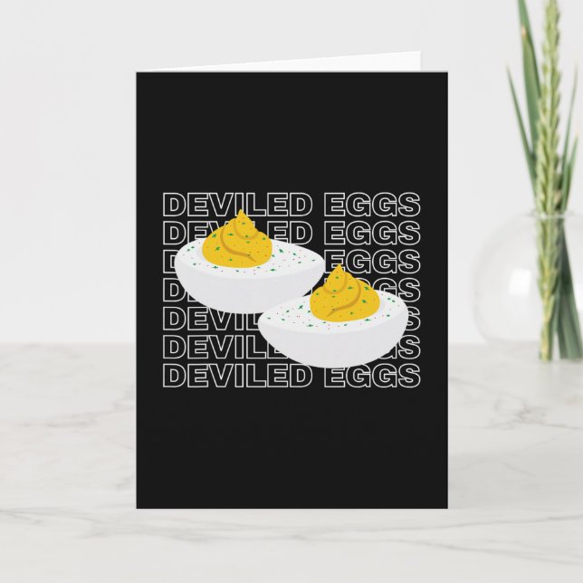 Deviled Eggs Retro Dinner Humor Food Lover Thanksg Card (Front)