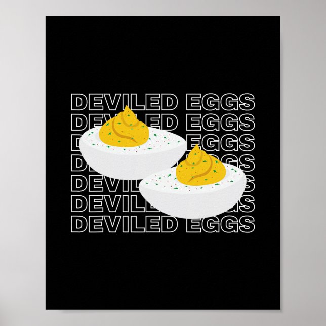 Deviled Eggs Retro Dinner Humor Food Lover Thanksg Poster (Front)