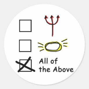 Devilish Angel Classic Round Sticker