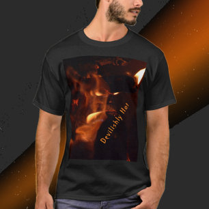 Devilish Burning Flames Photographic Customisable T-Shirt