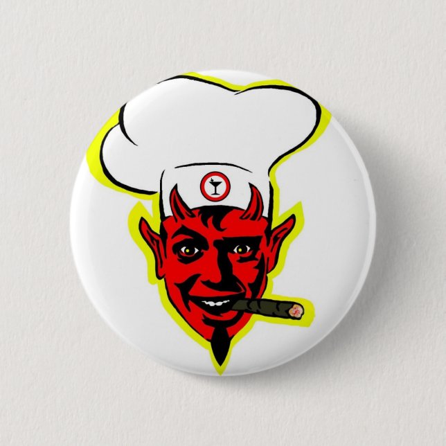 Devilish Chef 6 Cm Round Badge (Front)
