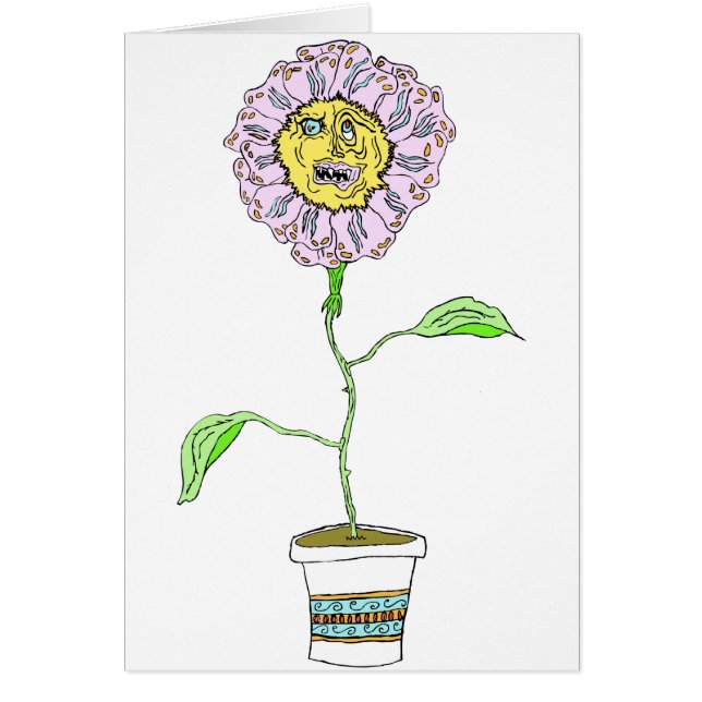 Devilish Daisy Flower Card (Front)
