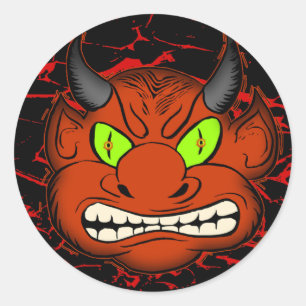 Devilish Demon Classic Round Sticker