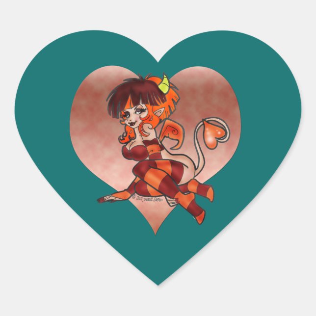 "Devilish Flirt" DEVIL GIRL Sticker (Front)