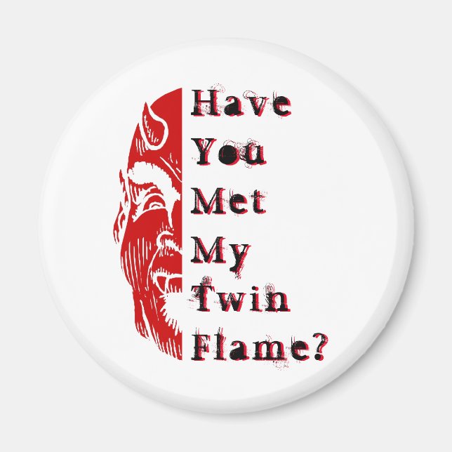 Devilish Humour Twin Flame twinflame devil mirror Magnet (Front)
