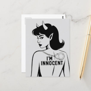 Devilish Innocent Woman Postcard