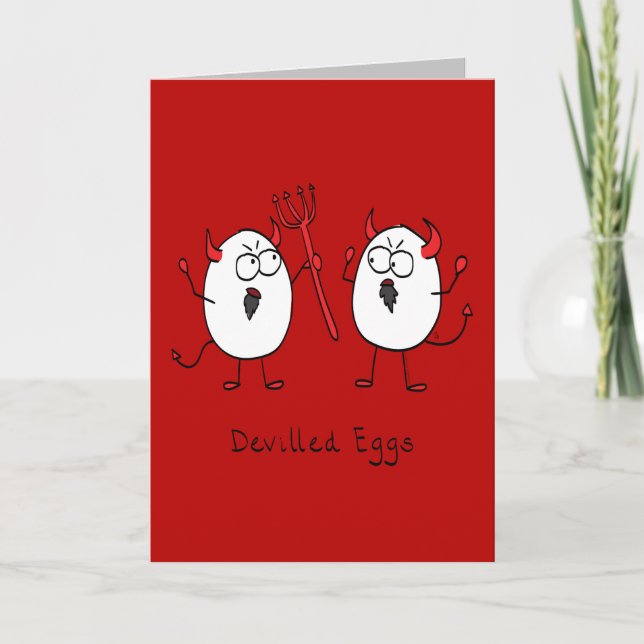 Devilled Eggs - Funny Halloween Greeting Card (Front)