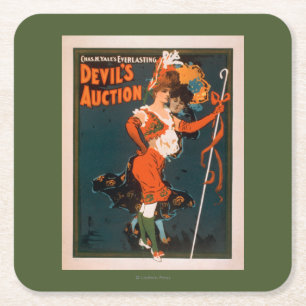 Devil's Auction Woman in Costume Theatre 2 Square Paper Coaster