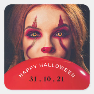 Devil's Balloon, Happy Halloween Square Sticker