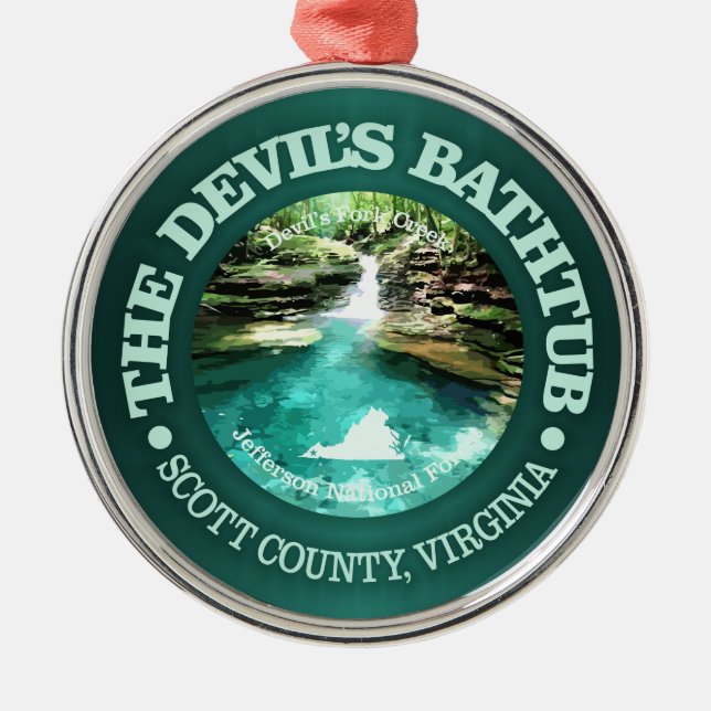 Devils Bathtub (Va) Metal Tree Decoration (Front)