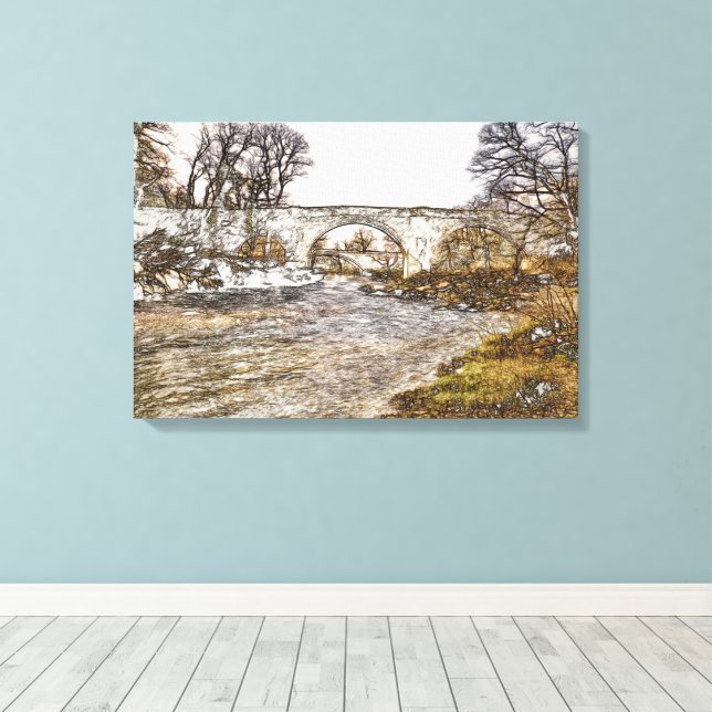Devil's Bridge Kirkby Lonsdale Art Print (Insitu(Wood Floor))