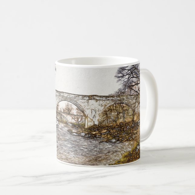 Devil's Bridge Kirkby Lonsdale Art Print Coffee Mug (Front Right)