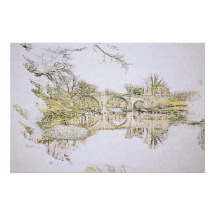 Devil's Bridge Sketch, Kirkby Lonsdale Poster