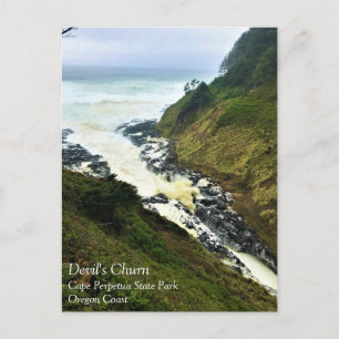Devil's Churn, Cape Perpetua, Oregon Coast Postcar Postcard