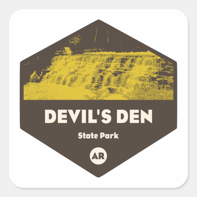 Devil's Den State Park Arkansas Square Sticker (Front)