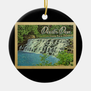 Devil's Den State Park Vintage Travel Ceramic Tree Decoration