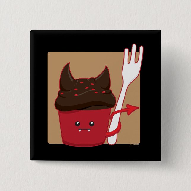 Devils Food Cupcake 15 Cm Square Badge (Front)