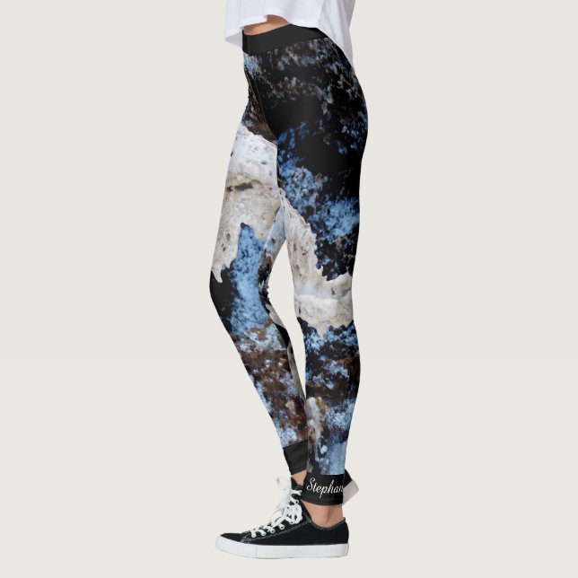 Devils Golf Course Abstract, Personalised Name Leggings (Left)