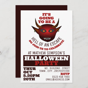 Devil's Hell Theme, Escape Room Halloween Party Invitation