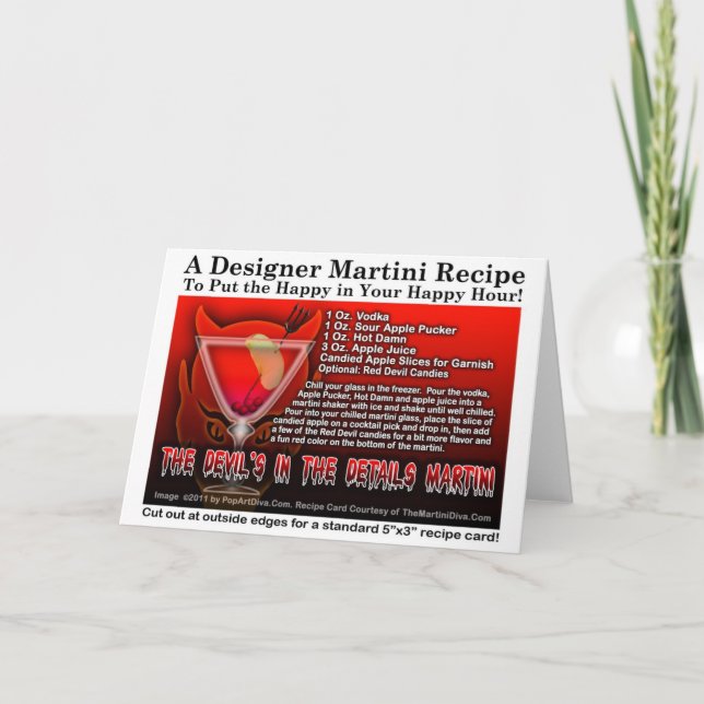 Devil's in the Details Halloween Martini Card (Front)