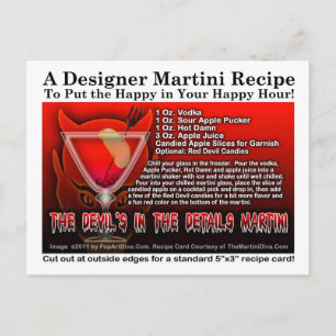 Devil's in the Details Halloween Martini Postcard