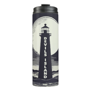 Devils Island Lighthouse Wisconsin Moon Thermal Tumbler